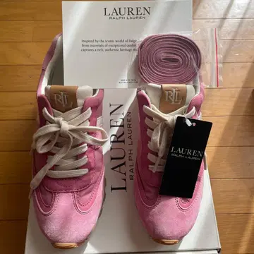 랄프 로렌 미사용 새상품 택 포함 여분 끈 핑크 스니커즈