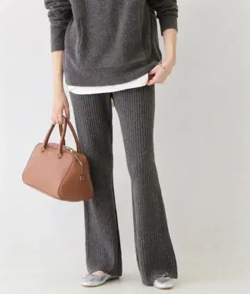 SLOBE IENA 슬로브 이에나 에어리 리브 니트 팬츠