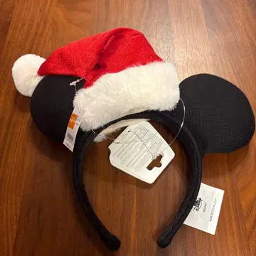 홍콩 디즈니랜드 미키 산타 모자 머리띠 크리스마스