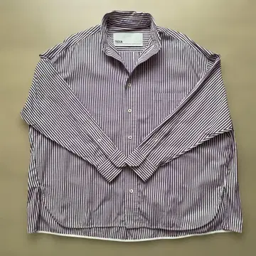 TICCA 보라색과 화이트 스트라이프 긴팔 셔츠