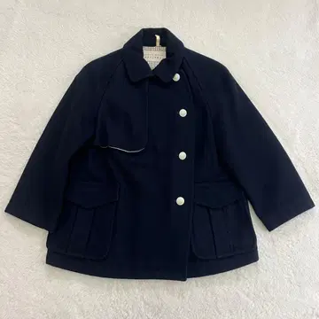 [ 새상품급 ] 휴먼 우먼 얼라이브 숏 케이프 코트 울 네이비