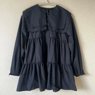 새상품급 Fit more 빅 칼라 블라우스 네이비