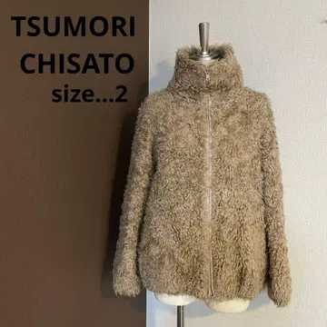 TSUMORI CHISATO 플리스 보아 자켓 퍼 블루종