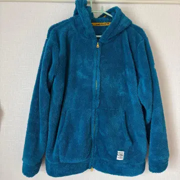 파랑 플리스 후드 부착 자켓