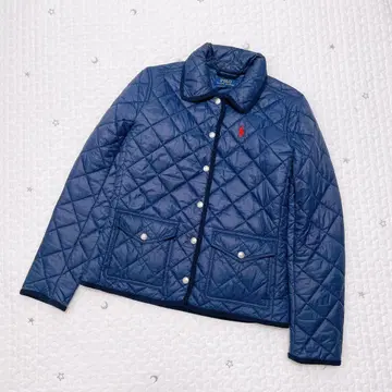 컨디션 최상 랄프 로렌 퀼팅 코트 네이비 여성용