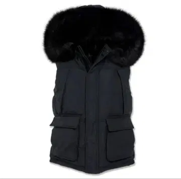 JORDAN CRAIG 탈부착 블랙 퍼 다운 베스트 M 사이즈