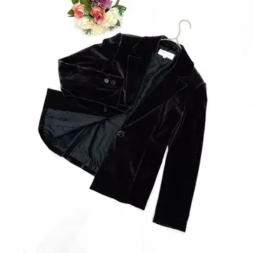 새상품급 에스프리뮬 (9AR) 벨로아 테일러드 자켓 블랙 검정식