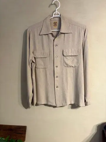 50s Lancer 레이온 울 셔츠 M 카스리 패턴 민트급 컨디션