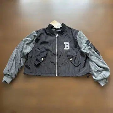 크롭 바시티 자켓