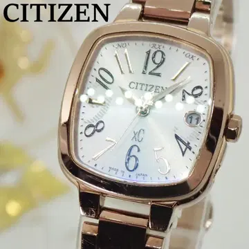 작동품 시티즌 xC 전파 솔라 여성용 손목시계 로즈 골드