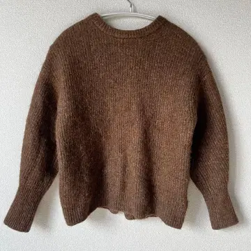 IENA 니트 백 버튼 브라운 알파카 혼방