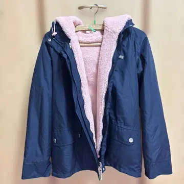 리버서블 플리스 자켓 네이비 핑크