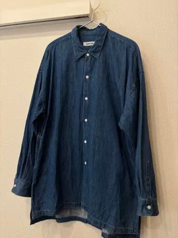 monkey time 블루 데님 셔츠 긴 기장