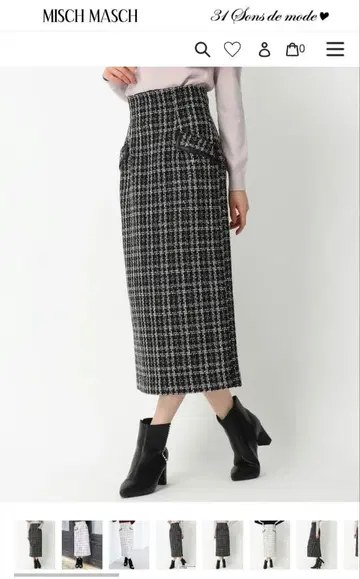 [ 새상품 ] Misch Masch 라메 트위드 타이트 스커트 S