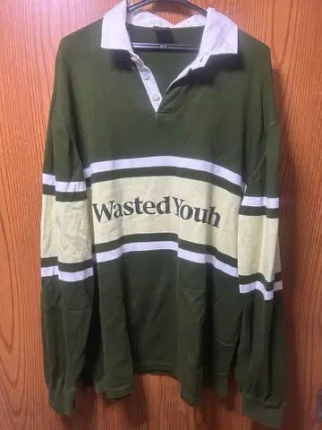 [구하기 어려움] Wasted Youth 긴팔 피케 셔츠 올리브 그린