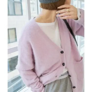 폭스 캐시미어 mix V넥 가디건