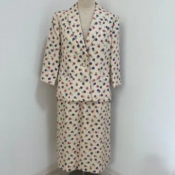 꽃무늬 린넨풍 스커트 셋업 자켓 스커트 꽃무늬 빈티지