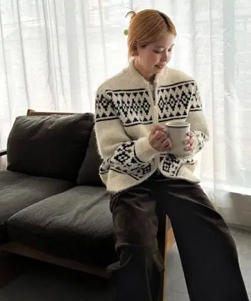 El mar 노르딕 지퍼 가디건 캐널진