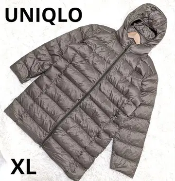 유니클로 XL 남성용 울트라 라이트 다운 후디드 코트 롱 다운 코트