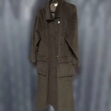 블랙 플리스 롱 코트