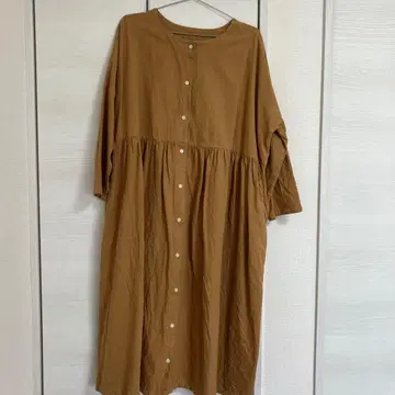 omekashi 원피스 브라운 버튼 달린 롱 셔츠 원피스