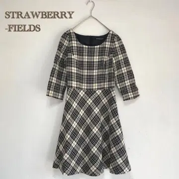 [ STRAWBERRY-FIELDS ] 체크 무늬 원피스 울 7부 소매