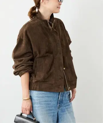 미사용 새상품 두지엠 클라세 Suede Cropped 블루종