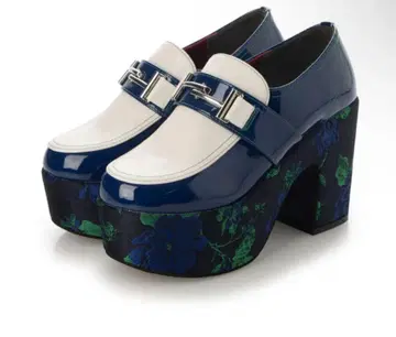 YOSUKE 통굽 펌프스 (네이비 콤비)