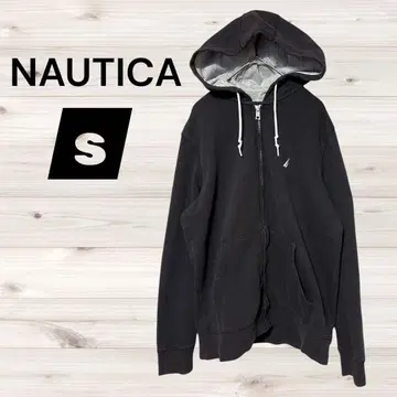 멋진 NAUTICA 풀 집업 후드티 S 사이즈 블랙 노티카
