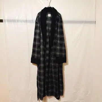 새상품급 Merona 체크 무늬 롱 코트 S-M 포켓 부착 코트