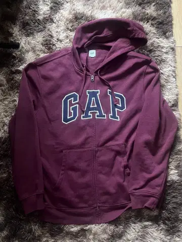 GAP 버건디 집업 후드티