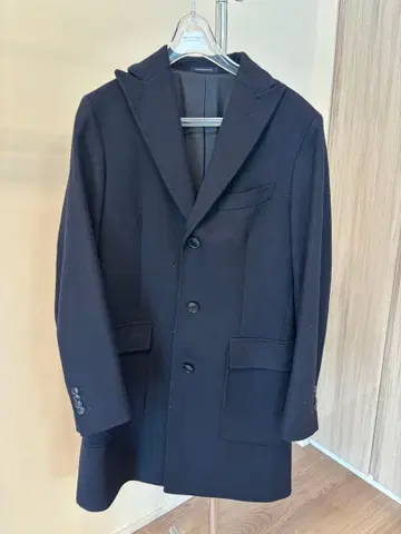 남성용 울 코트 네이비 이탈리아제 캐시미어