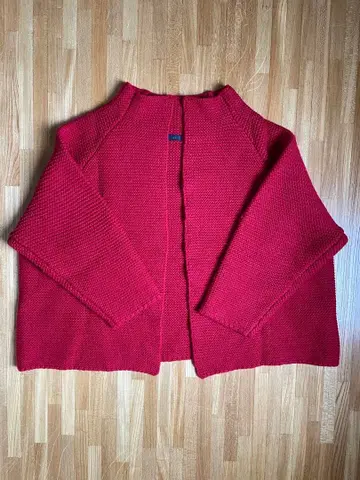 이치 빨간색 니트 가디건 긴팔