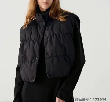 새상품급 UNIQLOC 유니클로 다운 크롭 베스트 블랙 베스트