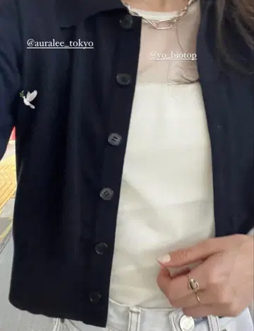 auralee 슈퍼 하이 게이지 코튼 폴로 니트 가디건