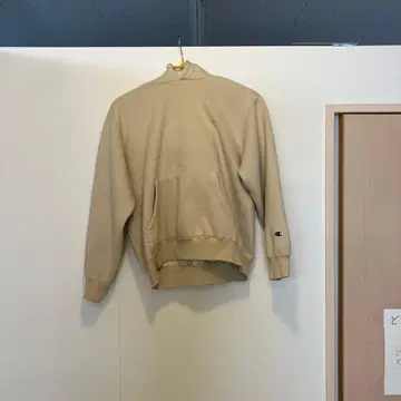 Champion 베이지 풀 집업 후드티