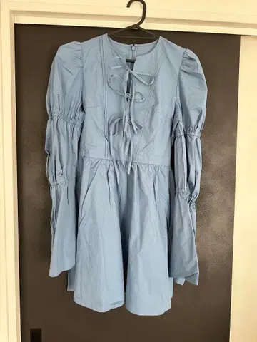 SLY 퍼프 슬리브 리본 미니 원피스