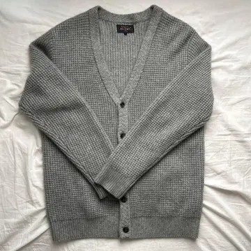 BEAMS 플러스 캐시미어 100% 그레이 V넥 가디건 L