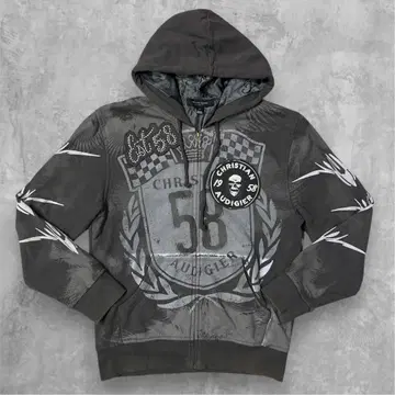 크리스찬 오드제이 지퍼 후드티 올 패턴 XL y2k