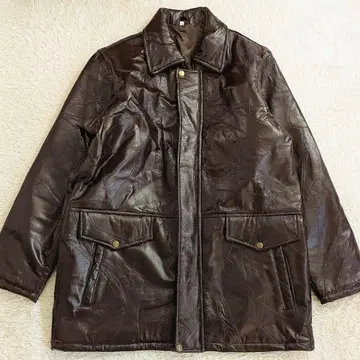 새상품급 램 가죽 코트 퀼팅 디자인 스티치 L 사이즈 상당 지퍼