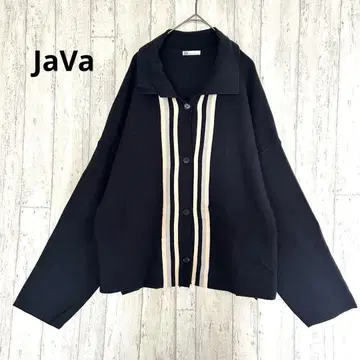 JaVa 클래식 엘프 콜라보 니트 가디건 [ L ] 오버 사이즈 블랙