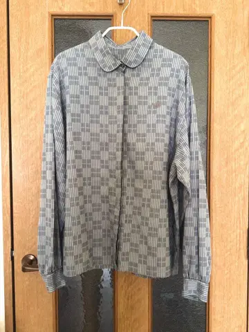 adidas 스트라이프 카라 부착 긴팔 셔츠 그레이, 블루 계열