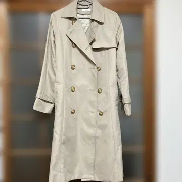 베이지 더블 브레스트 트렌치코트 S