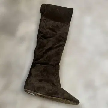 다크 브라운 스웨이드 니하이 부츠