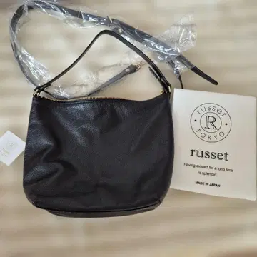 russet 블랙 가죽 숄더백