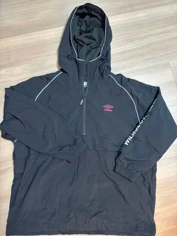umbro 후드 부착 나일론 자켓 블랙
