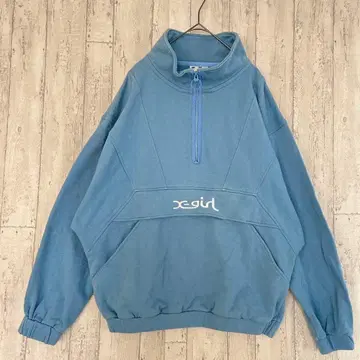 엑스걸 90's 맨투맨 아노락 하프 지퍼 X-girl