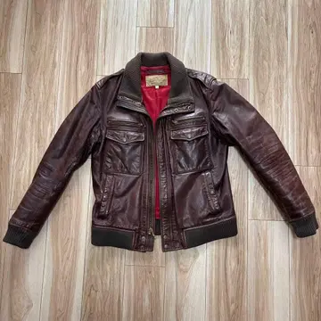 AVIREX 브라운 가죽 자켓 L