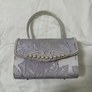 연보라 로즈 패턴 자수 일본 의류용 백