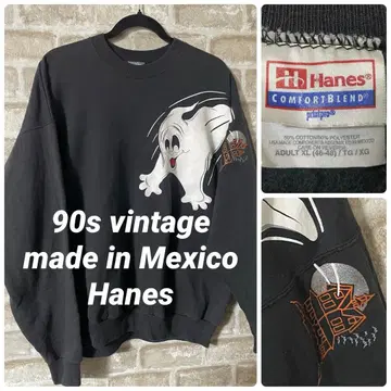 빈티지 90s Hanes 남성용 XL 맨투맨 유령 할로윈